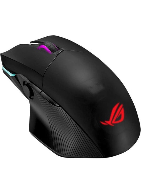 Rog Chakram Ergonomic Rgb Optical Qi Gaming Mouse with Wireless Charging Side Joystick Tri Mode Connect 16000 Dpi Sensor Push Fit switch Socket Design Aura Sync lighting Black