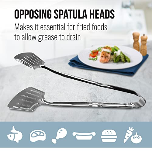 Kitchen Discovery Grip Right Turner Tongs – Kitchen Discovery – Dual Spatulas for Safe Lifting of Fish, Burgers, Pancakes, Cutlets – Stainless Steel Barbecue Tongs for Easy Flipping - Image 5