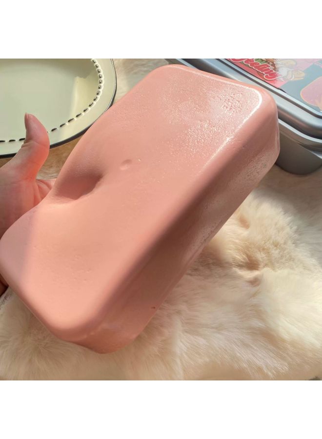 Squishy Slow Rebound Boxed Simulation Bread Cake Pinch Music Solid Slime Toy Finger Toast-Color:Strawberry Box Cake [boxed]