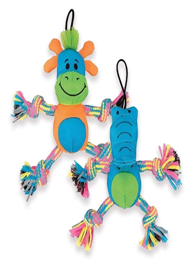 زيوس مجموعة ألعاب ZEUS Mojo Brights Rope Pals، ألعاب للكلاب الصغيرة والجراء، تتضمن إما تمساحًا أو زرافة، عبوة متنوعة - Image 1