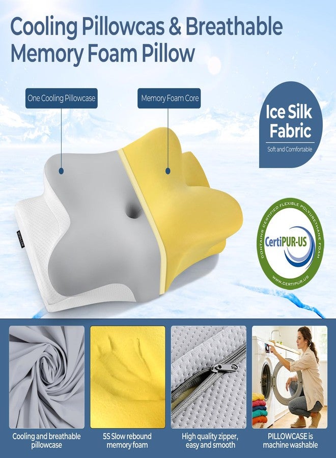 Bespillow Cervical Neck Pillow for Pain Relief - Ergonomic Side Sleeper Pillow for Neck Support, Cooling Memory Foam Pillows for Sleeping, Contour Pillow Orthopedic Bed Pillow for Back Stomach Sleepers - Image 3
