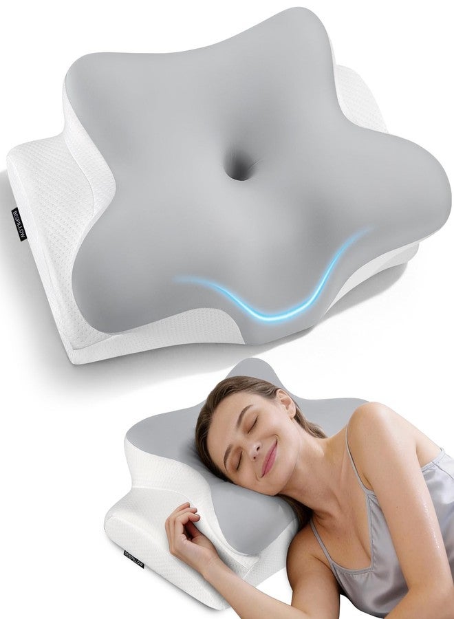Bespillow Cervical Neck Pillow for Pain Relief - Ergonomic Side Sleeper Pillow for Neck Support, Cooling Memory Foam Pillows for Sleeping, Contour Pillow Orthopedic Bed Pillow for Back Stomach Sleepers - Image 1