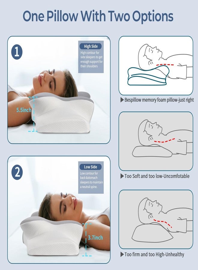 Bespillow Cervical Neck Pillow for Pain Relief - Ergonomic Side Sleeper Pillow for Neck Support, Cooling Memory Foam Pillows for Sleeping, Contour Pillow Orthopedic Bed Pillow for Back Stomach Sleepers - Image 5