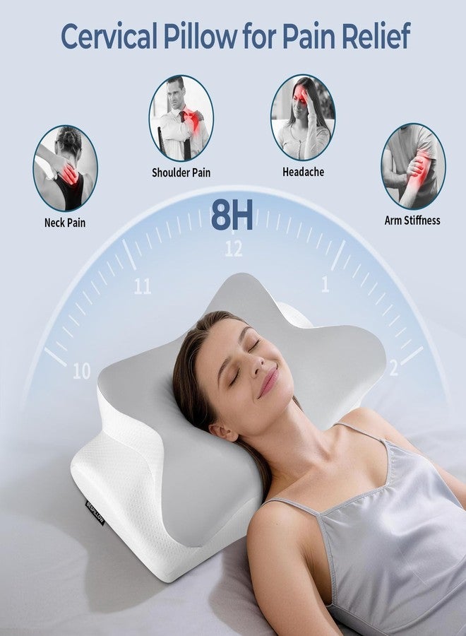 Bespillow Cervical Neck Pillow for Pain Relief - Ergonomic Side Sleeper Pillow for Neck Support, Cooling Memory Foam Pillows for Sleeping, Contour Pillow Orthopedic Bed Pillow for Back Stomach Sleepers - Image 2