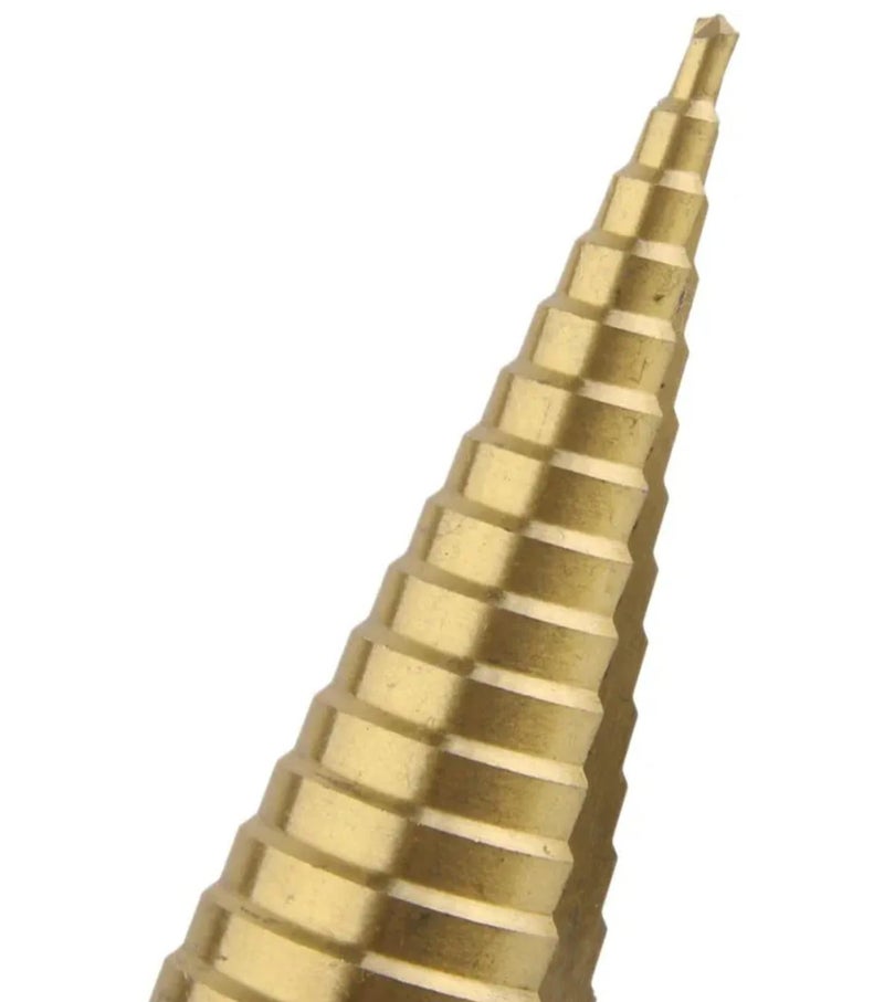 Zglol Hardware Step Drill Bit Set, Titanium HSS Conical Drill Bits for Plastic, Wood, Aluminum, Sheet Metal, 3 Pieces - Image 4