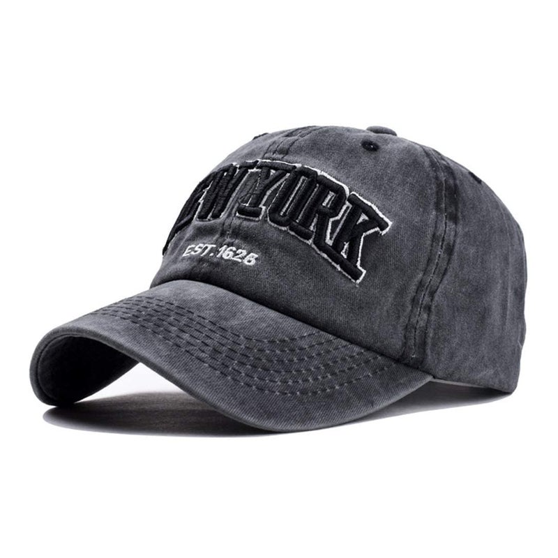 UTOWO Women &Men New-York Letter Baseball Cap - Vintage Washed Denim Twill Dad Hat for Women Men - Image 1