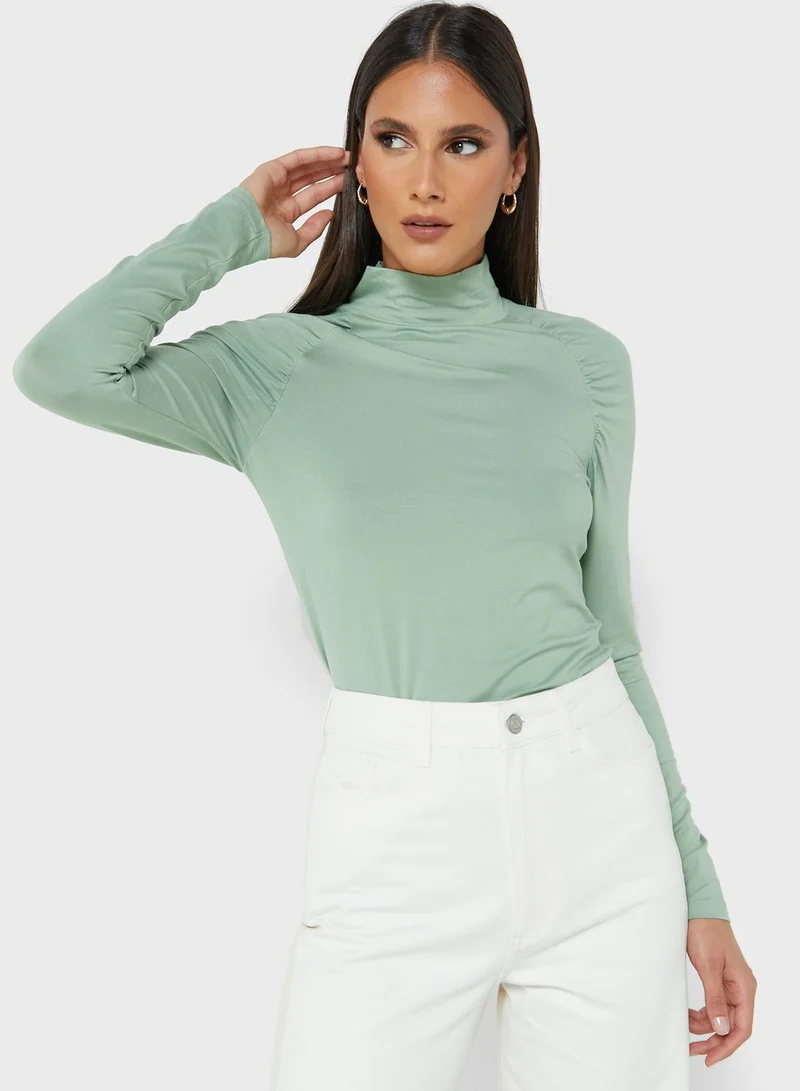ALIGNE High Neck Ruched Top
