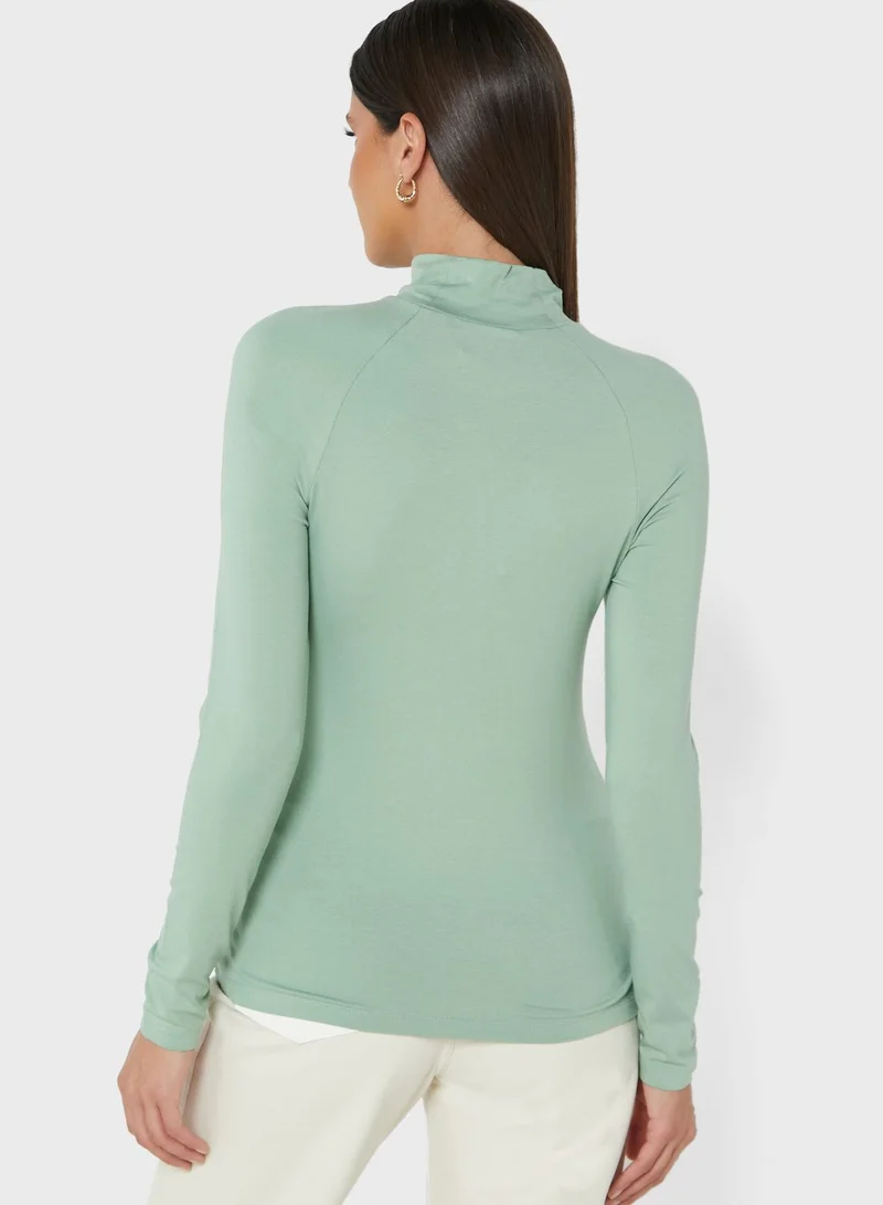 ALIGNE High Neck Ruched Top