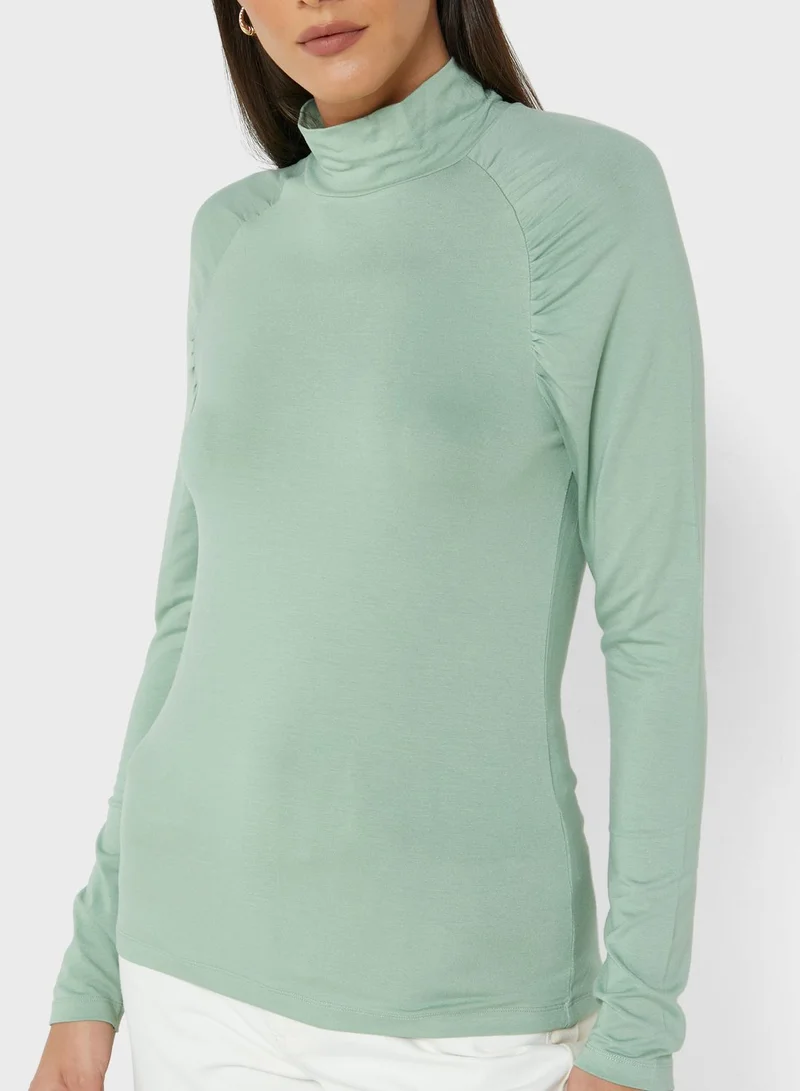 ALIGNE High Neck Ruched Top