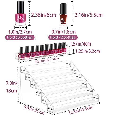 Gospire 6 Tier Clear Acrylic Nail Polish Ink Rack Sunglasses Organizer Eyeglasses Display Rack essential oil Stand Holder Jewelry Makeup Organizer - Image 3