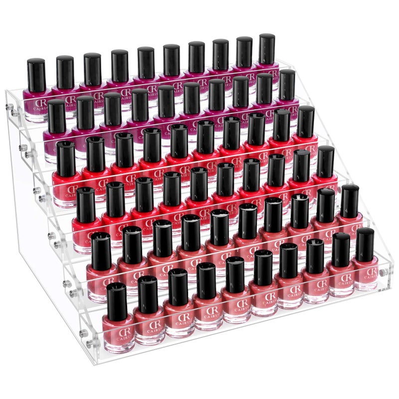 Gospire 6 Tier Clear Acrylic Nail Polish Ink Rack Sunglasses Organizer Eyeglasses Display Rack essential oil Stand Holder Jewelry Makeup Organizer - Image 2