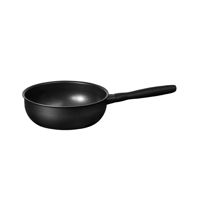 Meyer Midnight Hard Anodized Aluminium Non Stick Saucier Pan | Deep Frying Pan | Non Stick Pan | Nonstick Saucier Pan | Nonstick Deep Frypan, 20cm/1.9L, Black - Image 1