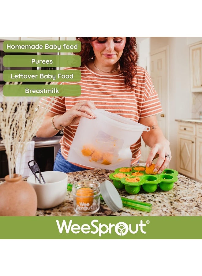 WeeSprout Silicone Baby Food Freezer Tray with Clip-on Lid - Image 5