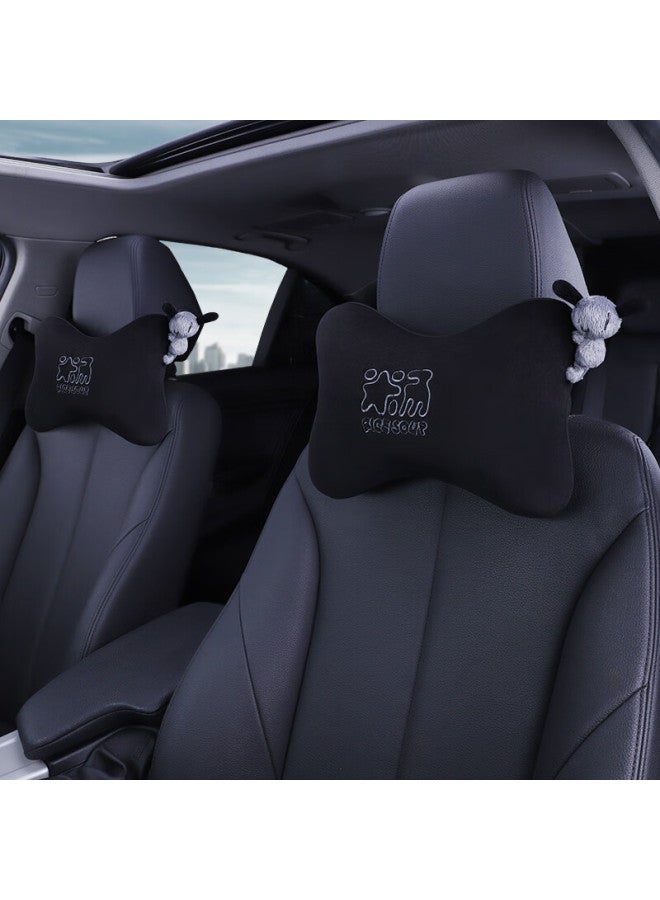 Icaroom Car Headrest, Space Memory Foam Neck Support Pillow, All-season Universal Car Cushion T-001m Black - Image 2