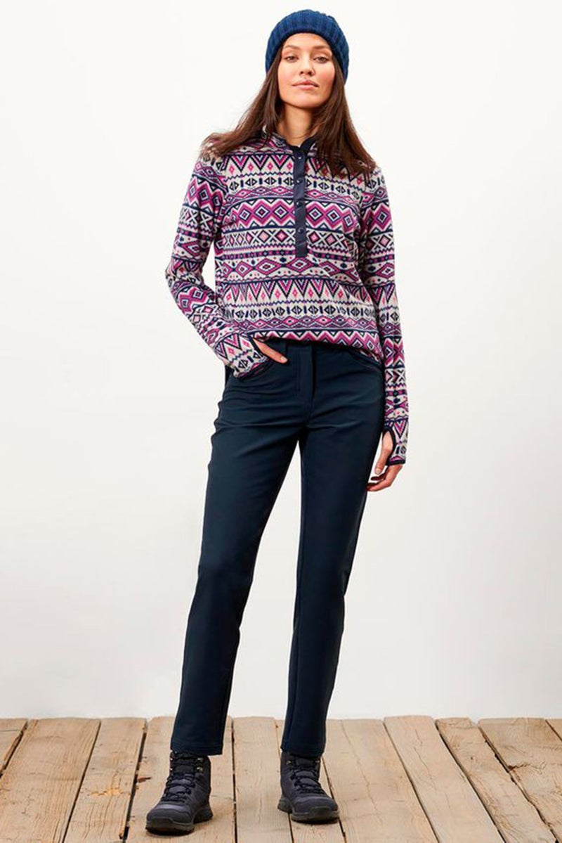 Tchibo بنطال نسائي بقصة مستقيمة عادية، كحلي - Image 1