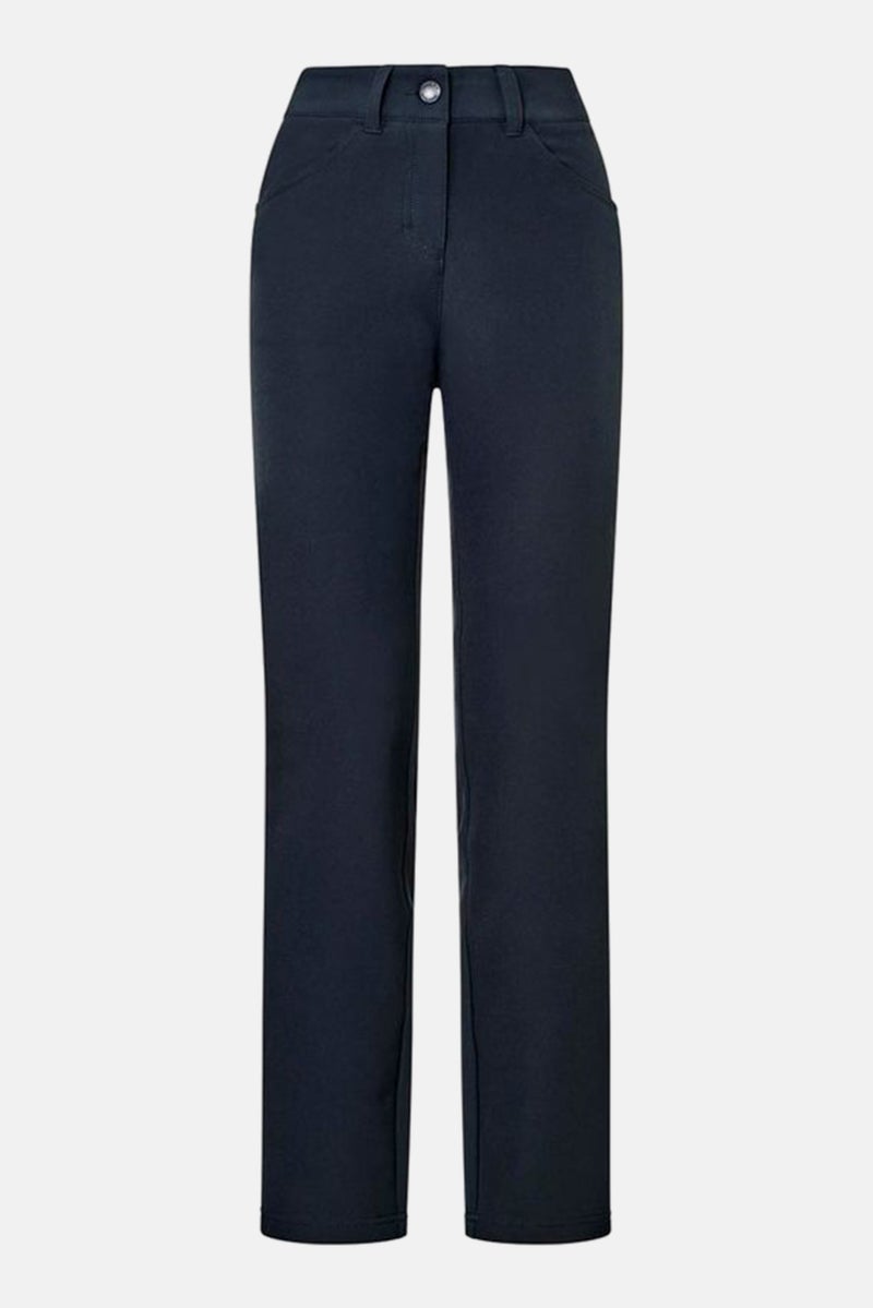 Tchibo Women Regular Fit Solid Straight Pant, Navy - Image 2