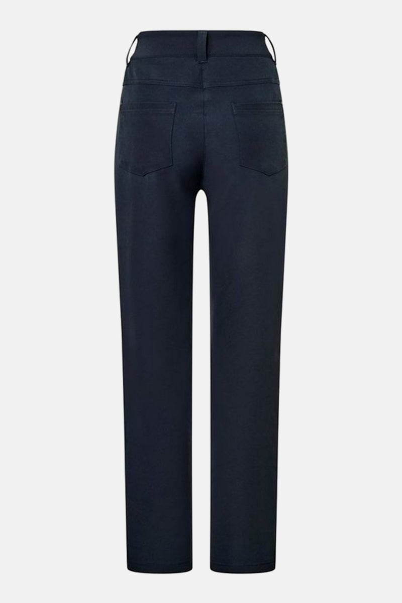 Tchibo Women Regular Fit Solid Straight Pant, Navy - Image 3