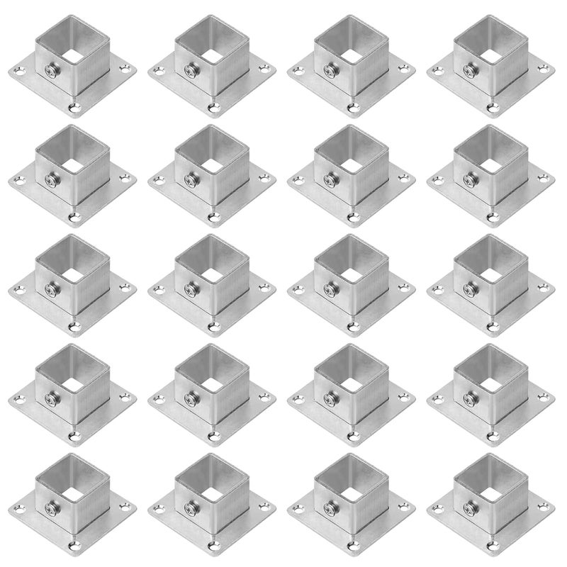 eoere 20 PCS 1" x 1" Square Newel Post Flange Base, Stainless Steel Wall Flange Bracket for Fence, Deck Railing - Image 5