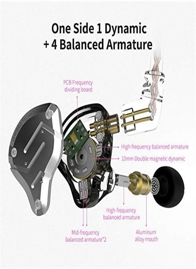 Generic Hi-Fi Clear In-Ear Earphones: Musician's Headphones with Deep Bass, Noise Cancellation, and Display Monitor - Detachable Cable Included  - Image 3