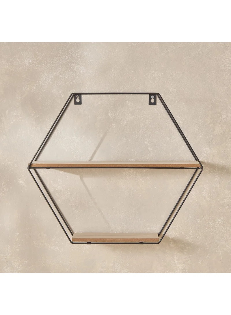 Home Box Sera Foldable Metal Wall Shelf with MDF Boards 46 x 40 x 10 cm