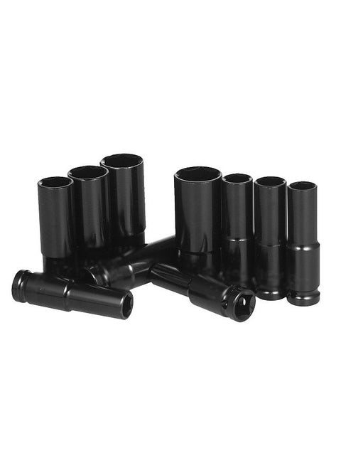 1/2Inch Drive Hex Impact Socket Set 15-Piece Deep Socket Metric Sizes 8-22mm CR-V Material with Storage Box