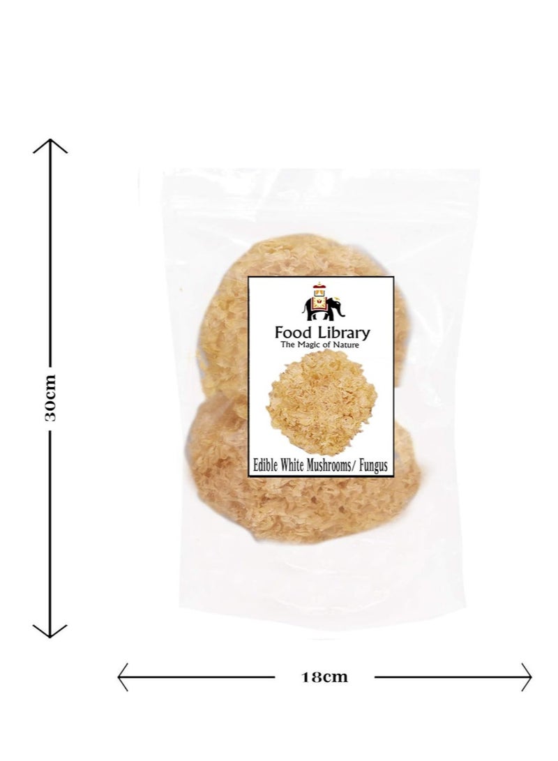 FOOD LIBRARY THE MAGIC OF NATURE Dried Snow Fungus Mushrooms, White Fungus, Natural , 75g | Healthy Edible Mushroom for Soups & Desserts - Image 5