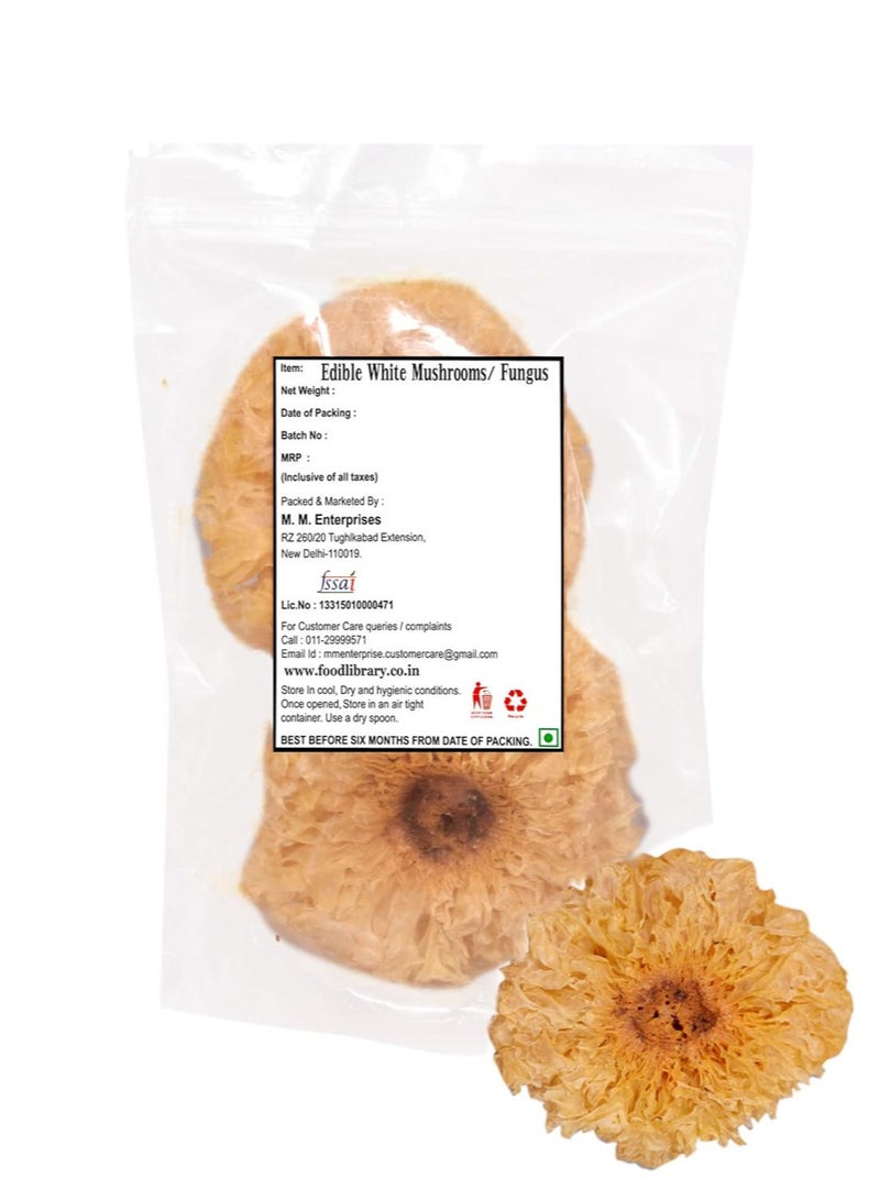 FOOD LIBRARY THE MAGIC OF NATURE Dried Snow Fungus Mushrooms, White Fungus, Natural , 75g | Healthy Edible Mushroom for Soups & Desserts - Image 4