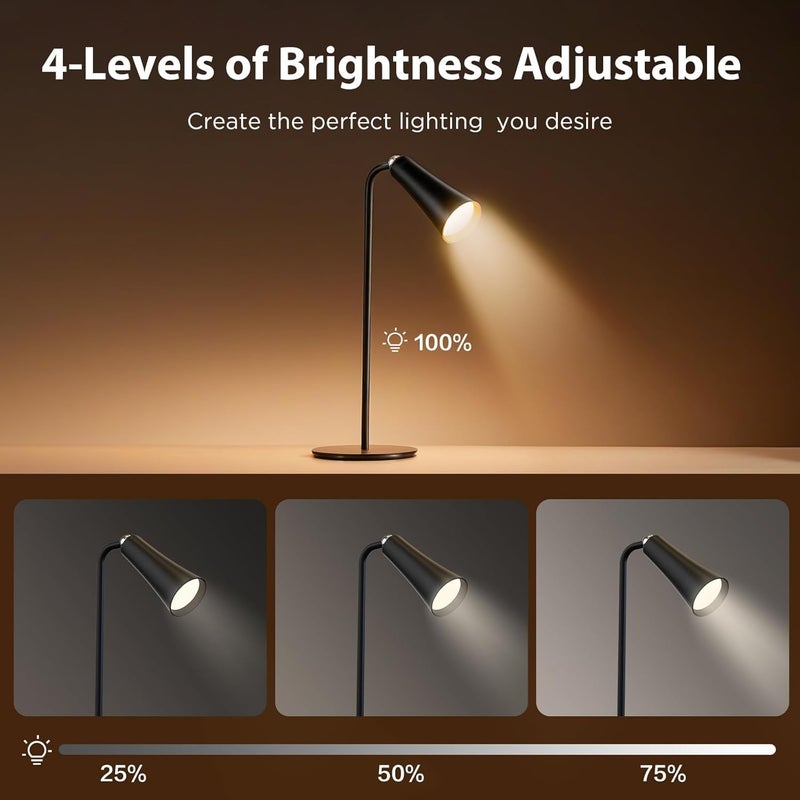 TRIVYOM Table Lamp for Study 4 in 1 Desk Lamp with USB Charging Touch Sensor Magnetic Wireless Lamp 3 Brightness Adjustable Eye Protection Lamps Reading Lamp Magneto LED - Image 4