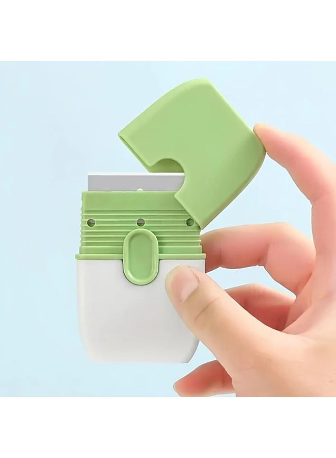 1pc Mini Scraper With Protective Cover Portable Dual Head Ceramic Wall Tile Cleaner - Image 2