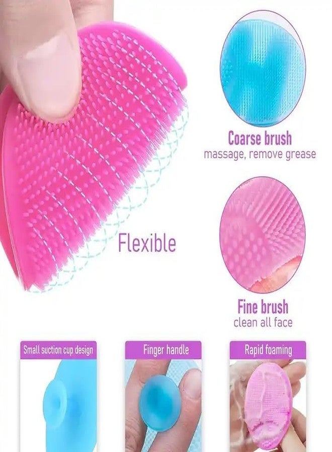KitchenFest® Face Scrubber Exfoliating Facial Cleansing Soft Brush | Exfoliates Stimulates Blood Circulation for Sensitive/Delicate/Dry Skin Care Brush, Multicolor (S, 2) - Image 5