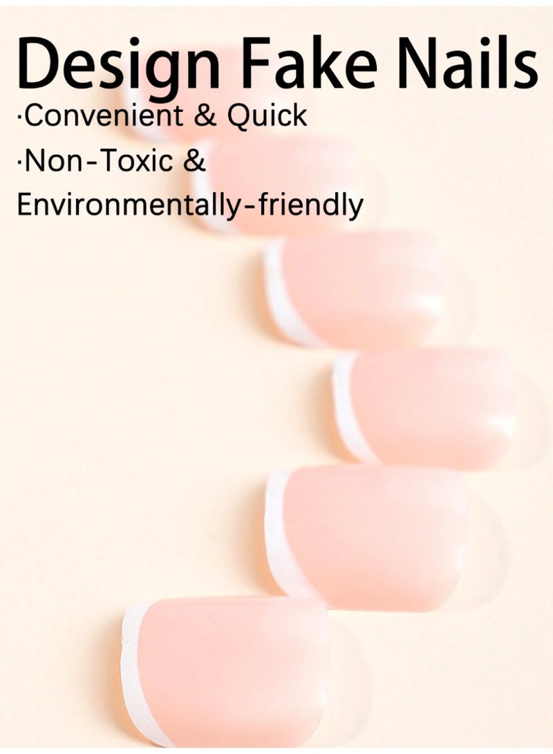 French square fake toenails. Box contains 24 nails with nail file and glue. - Image 4