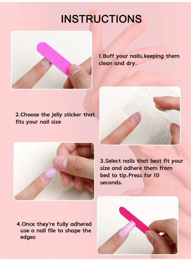 French square fake toenails. Box contains 24 nails with nail file and glue. - Image 5