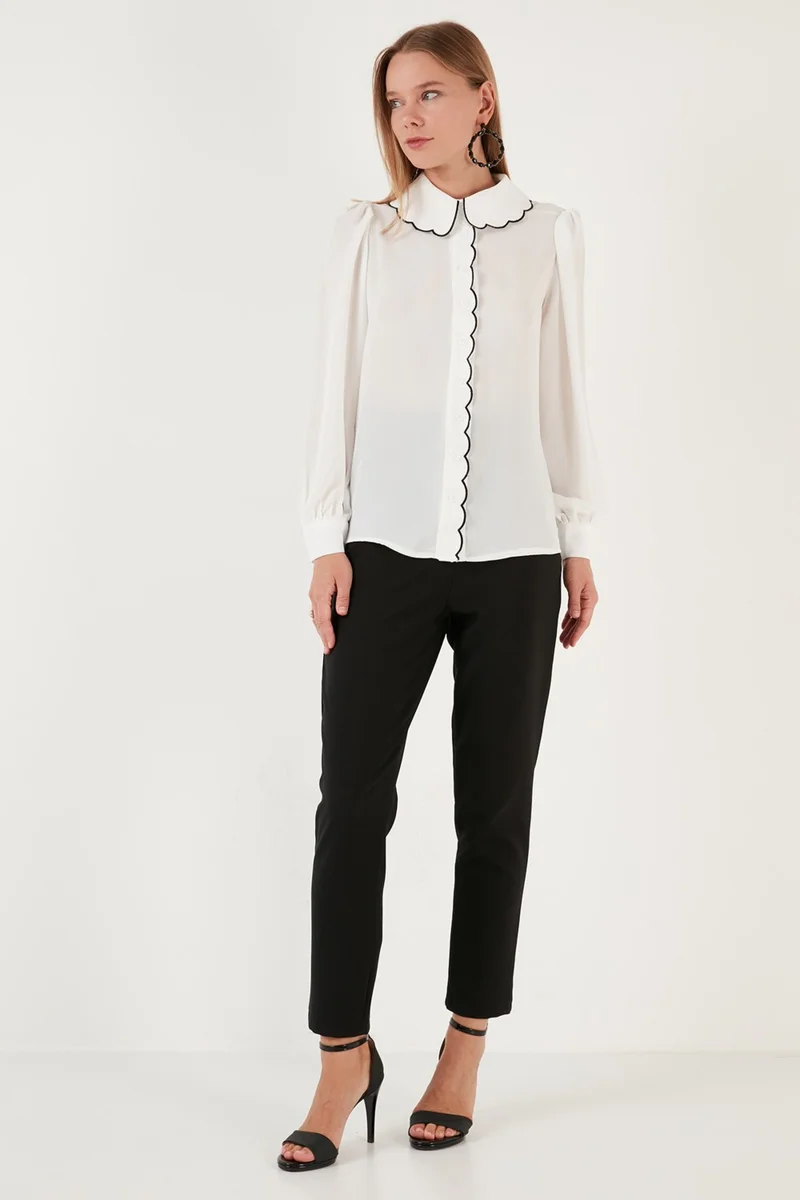 Lela Collar Detailed Regular Fit Chiffon Shirt Women's Shirt 61114410