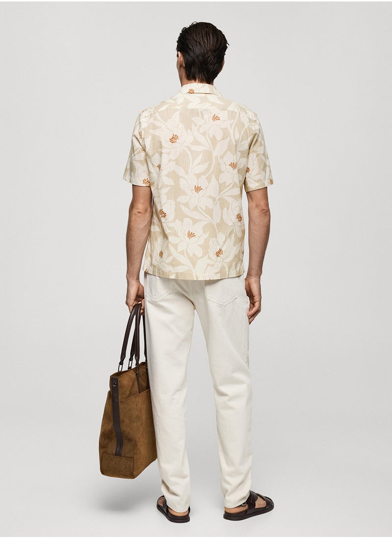Mango Man Printed Short Sleeve Shirt  - Image 2