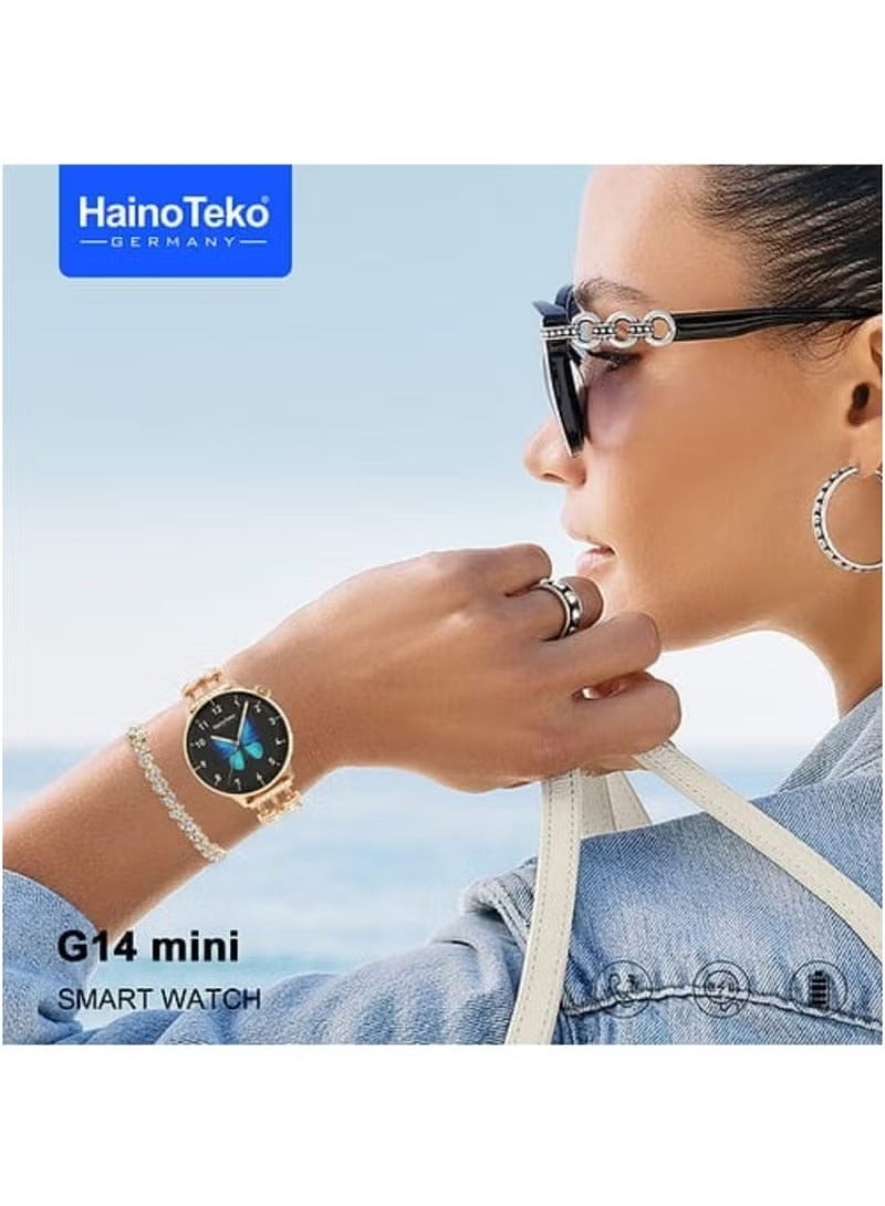 هينو تيكو ساعة هاينو تيكو جي 14 ميني الذكية مع سوار أنيق بتصميم جميل و3 أزواج من الأشرطة - Image 5