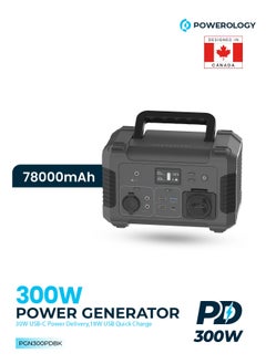 باورولوجي مولد طاقة محمول 78000 مللي أمبير 300 واط QC 18 واط PD 30 واط - أسود  - Image 1