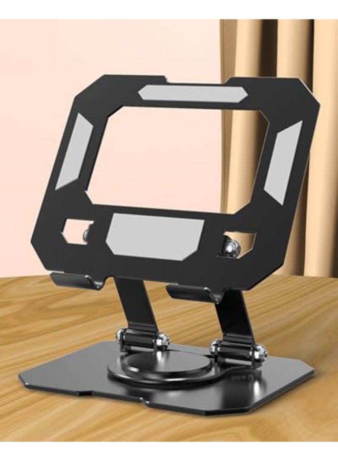 Arabest Tablet Stand Holder for Desk, 360° Rotating Adjustable Desktop Tablet Holder, Foldable Aluminum Tablet Mount for iPad Pro, Air, Mini/Samsung Galaxy Tabs/Kindle and More(4-13 inch)(Black) - Image 1