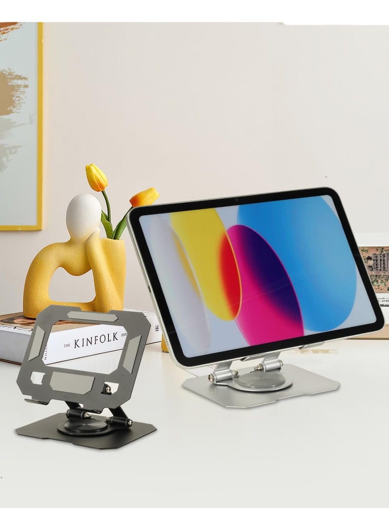 Arabest Tablet Stand Holder for Desk, 360° Rotating Adjustable Desktop Tablet Holder, Foldable Aluminum Tablet Mount for iPad Pro, Air, Mini/Samsung Galaxy Tabs/Kindle and More(4-13 inch)(Black) - Image 3