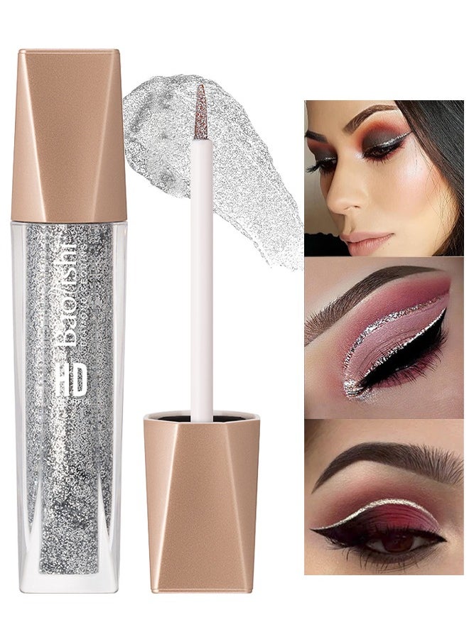Baolishi Liquid Eyeliner Glitter Liquid Eyeliner Metallic Shimmer Eyeshadow, Long Lasting Waterproof Makeup Eyeliner Color, Glitter Eyeliner For Eye Makeup  - Image 1