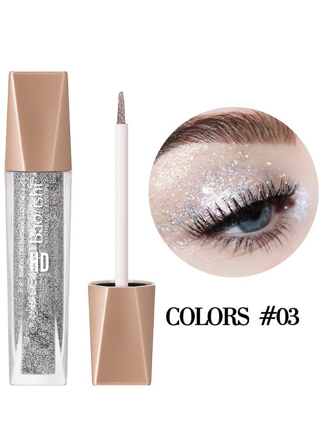 Baolishi Liquid Eyeliner Glitter Liquid Eyeliner Metallic Shimmer Eyeshadow, Long Lasting Waterproof Makeup Eyeliner Color, Glitter Eyeliner For Eye Makeup  - Image 2