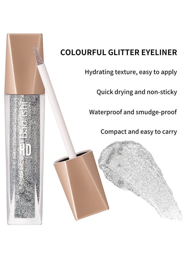 Baolishi Liquid Eyeliner Glitter Liquid Eyeliner Metallic Shimmer Eyeshadow, Long Lasting Waterproof Makeup Eyeliner Color, Glitter Eyeliner For Eye Makeup  - Image 3