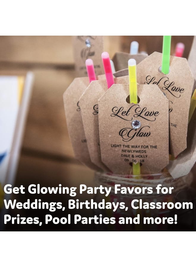 100 Ultra Bright Glow Sticks Bracelets and Necklaces - Premium Glow in the Dark Party Supplies and Decorations - Bulk 8" Glowsticks Party Favors - Image 5