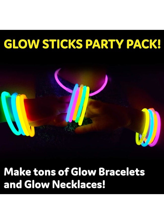 100 Ultra Bright Glow Sticks Bracelets and Necklaces - Premium Glow in the Dark Party Supplies and Decorations - Bulk 8" Glowsticks Party Favors - Image 2