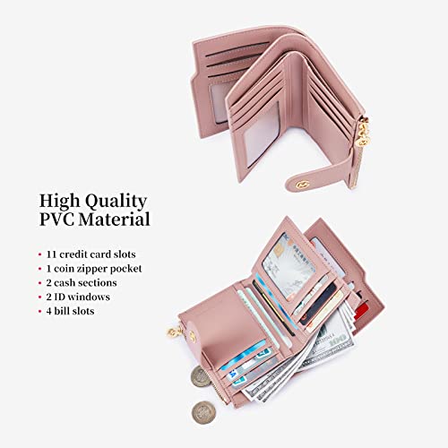 GOLF SUPAGS Wallets for Women PVC Leather Small Bifold Zipper Pocket Coin Purse Large Capacity Multi Card Organizer - Image 3