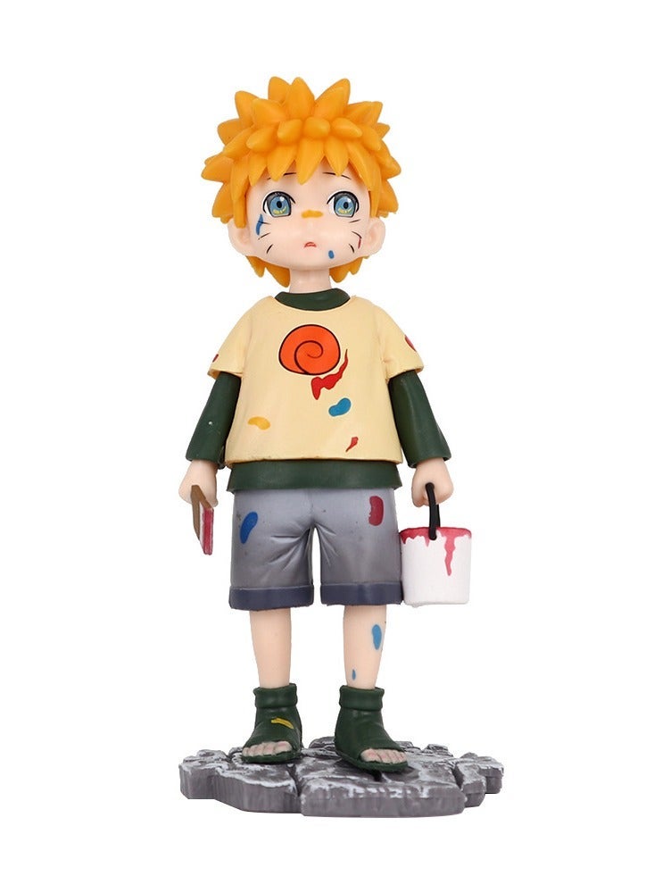 Naruto Shippuden Q version Naruto figure, childhood whirlpool Naruto ornament, drawing Naruto Naruto Hokage anime figure (15.5cm) - Image 1