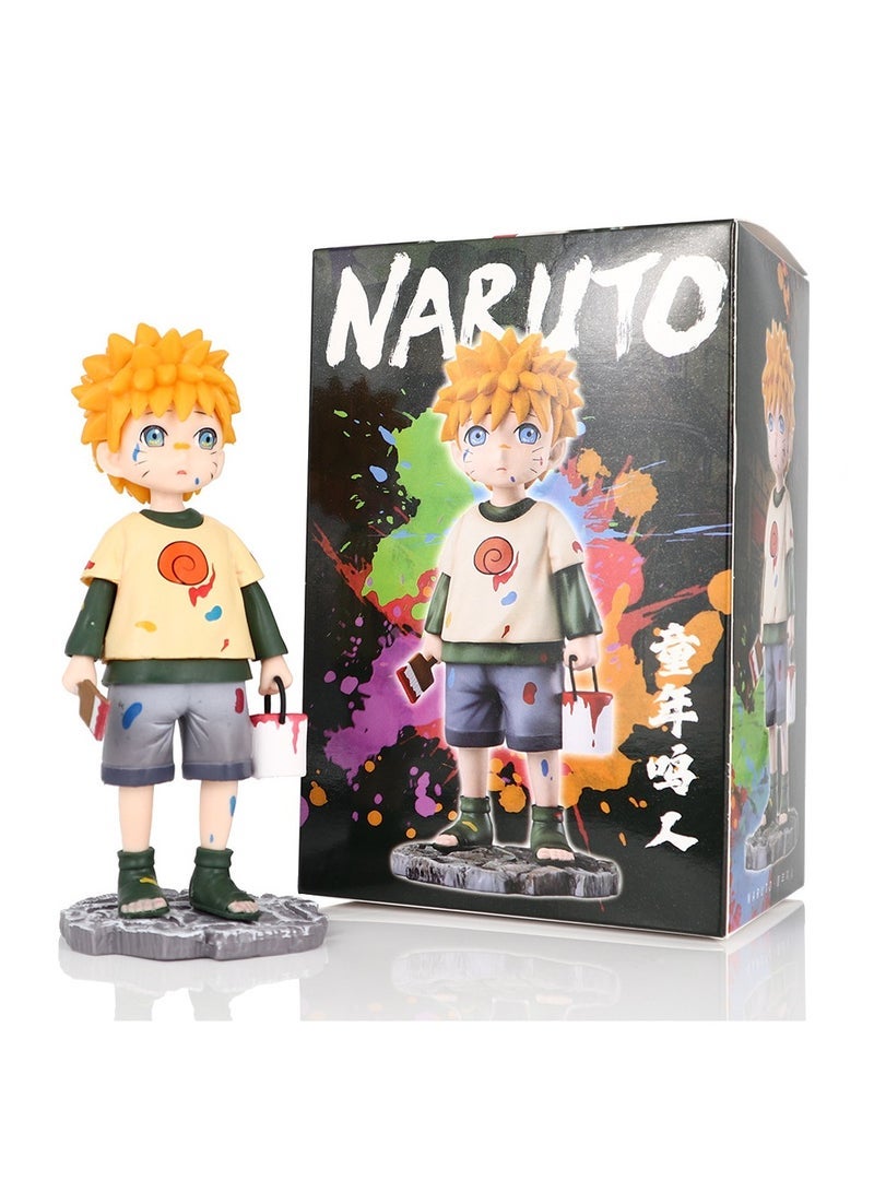 Naruto Shippuden Q version Naruto figure, childhood whirlpool Naruto ornament, drawing Naruto Naruto Hokage anime figure (15.5cm) - Image 3