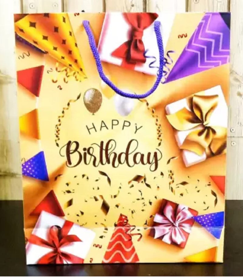 Peeplvalue Pack of 10 Small Size designer Birthday Party Gift Paper bags with Happy b'day prints baby shower - Image 3