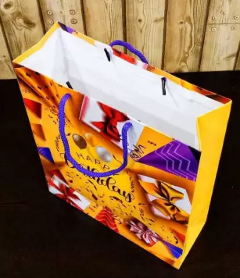 Peeplvalue Pack of 10 Small Size designer Birthday Party Gift Paper bags with Happy b'day prints baby shower - Image 4