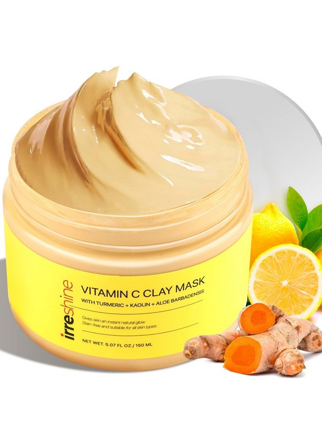 irreshine Turmeric Vitamin C Clay Mask Turmeric Face Mask Vitamin C Clay Mask Clay Mask For Face Clay Face Mask Vitamin C Clay Mask With Turmeric Vitamin C Face Mask 5.07Oz/150Ml - Image 1