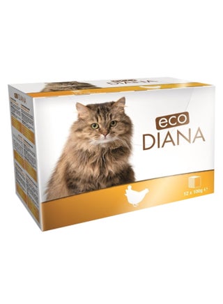Healthy Cat Food Chunks with Chicken in Gravy (Pack of 12 - 100g Pouches)